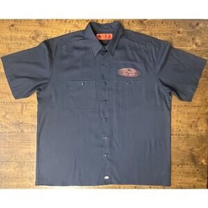 Dickies SS Hot Rods Texas Graphic Button-Up Work Shirt 2XL Garage Mechanic